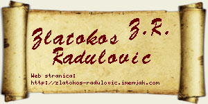 Zlatokos Radulović vizit kartica